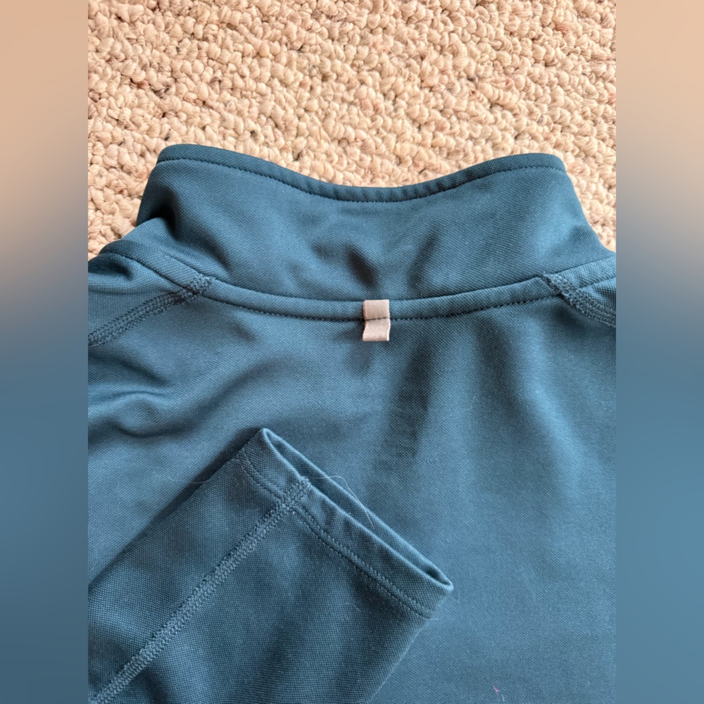 Nike Sweater Womens Adult Medium Teal Blue Quarter Zip Casual Logo drifit - Picture 5 of 5